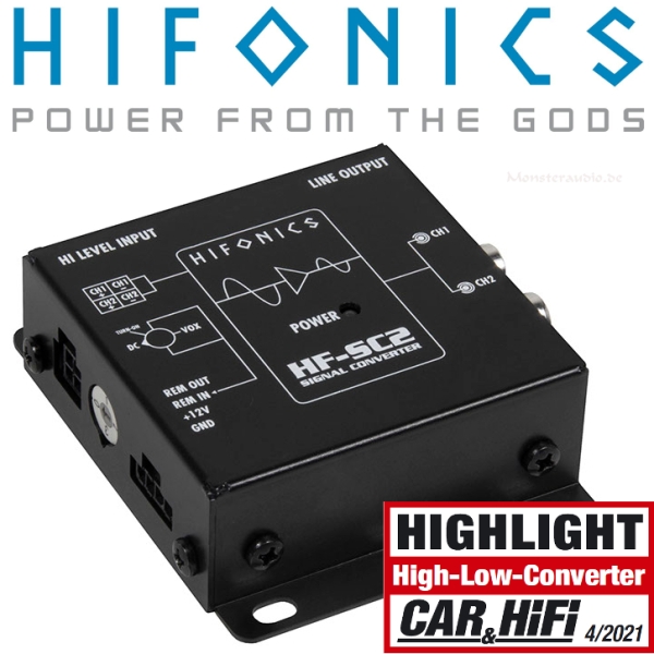 Hifonics HF-SC2 2-Kanal High-Low-Level Konverter mit EPS HFSC2